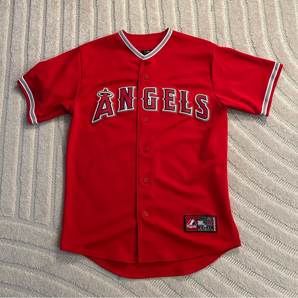 Majestic MLB Genuine Merchandise Los Angeles Angels Red Baseball Jersey - M